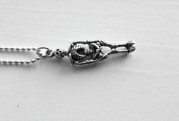 Skeleton Necklace Skeleton Jewelry Skeleton by GirlBurkeStudios