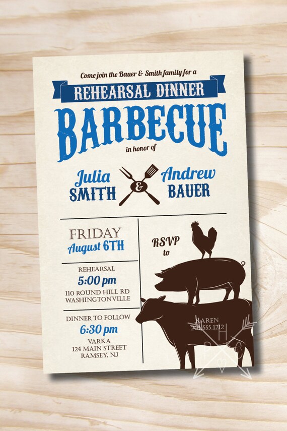 VINTAGE BARBEQUE BBQ Engagement Rehearsal Dinner Party