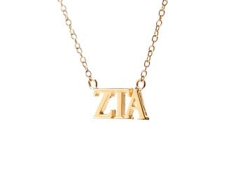 Zeta Tau Alpha Gold Vermeil Lavalier Necklace