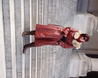 Foxy Belted Leather Trench Coat