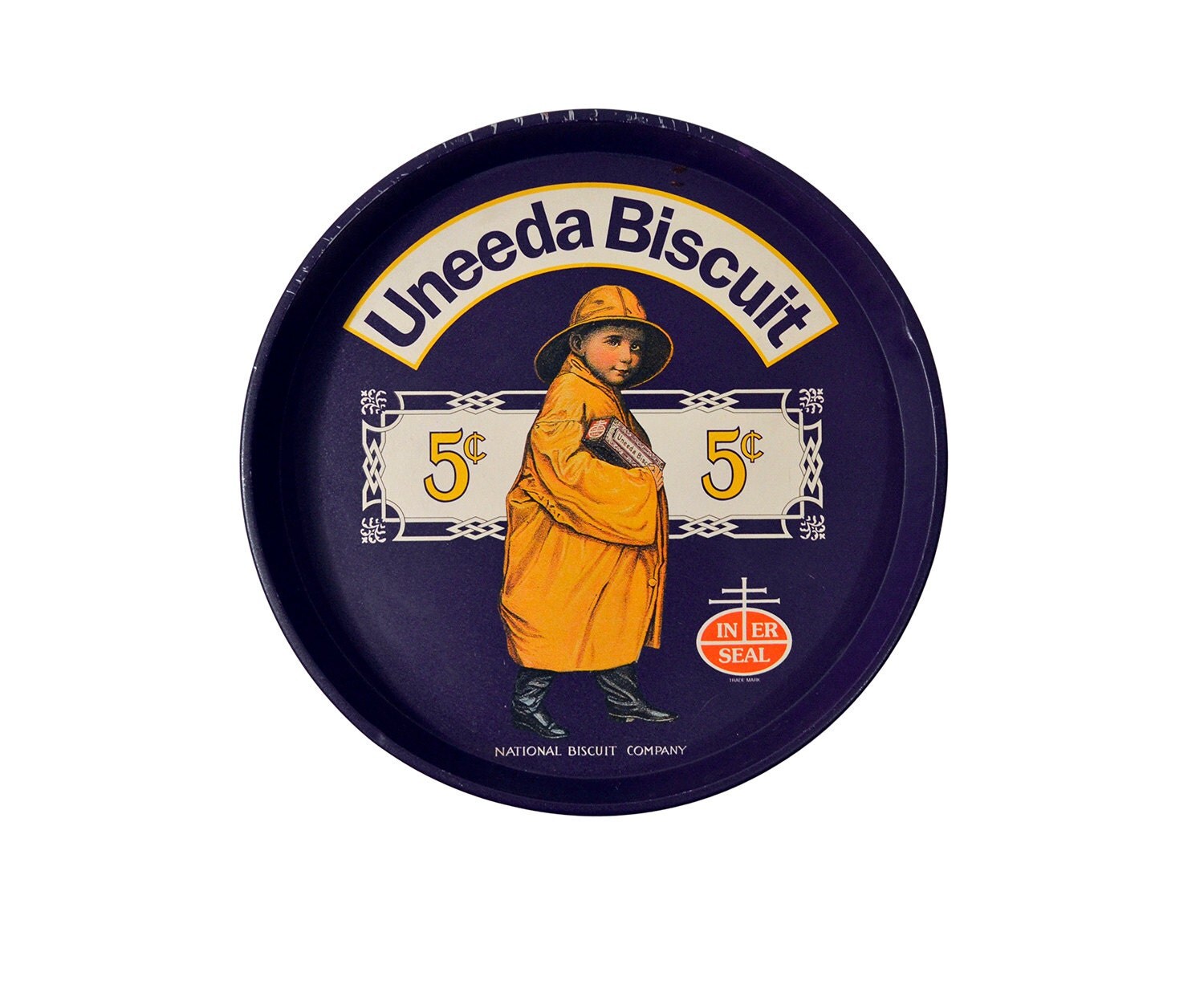 Vintage Uneeda Biscuit Tin Tray Collectible by BananasDesign