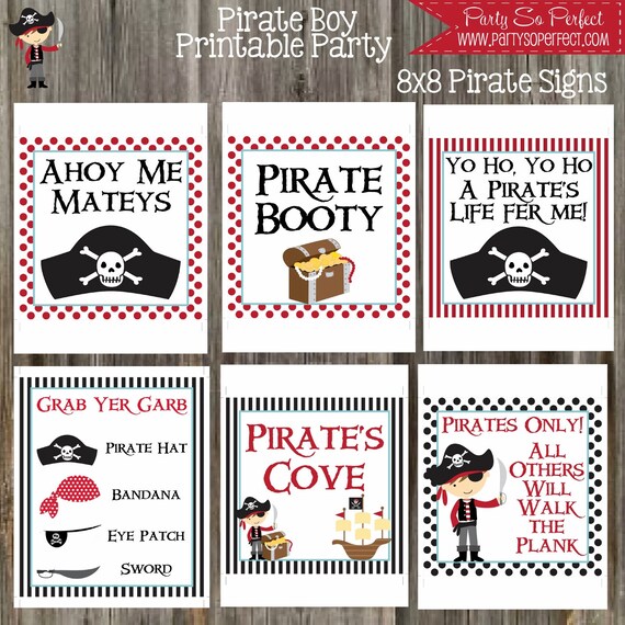 INSTANT DOWNLOAD Pirate Signs Printable