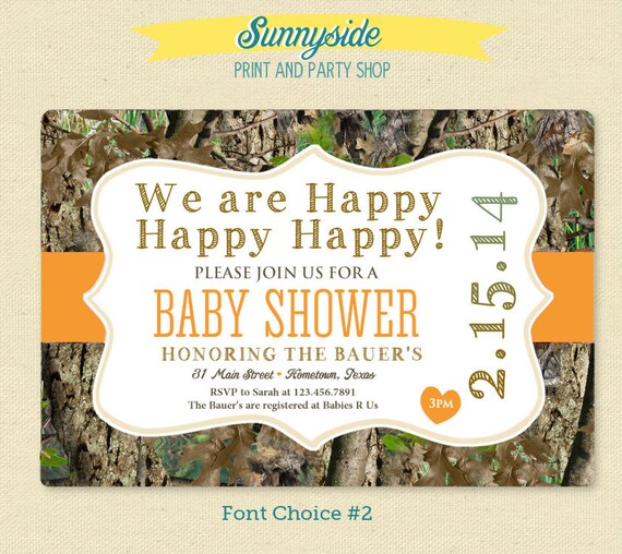 CAMO / Camouflage Baby Shower Invitation - Printable Invite - Duck ...