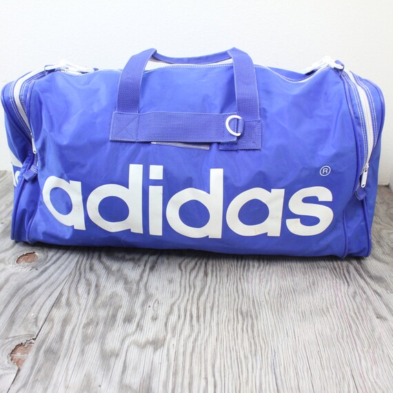 Vintage Retro Adidas Blue Sports Duffle Bag