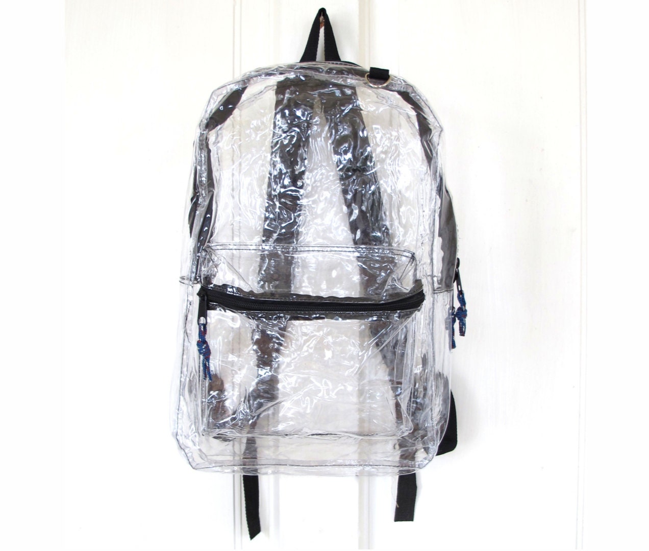 90s Clear PVC Backpack / See Through Clear Plastic Backpack