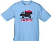 Boys Valentines day dump truck shirt, personalized Valentines dump truck shirt Il_170x135
