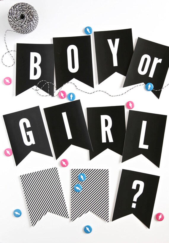 Baby Gender Reveal Party Banner Printable PDF