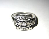sterling silver ring,vintage,eye ring,zircon ring