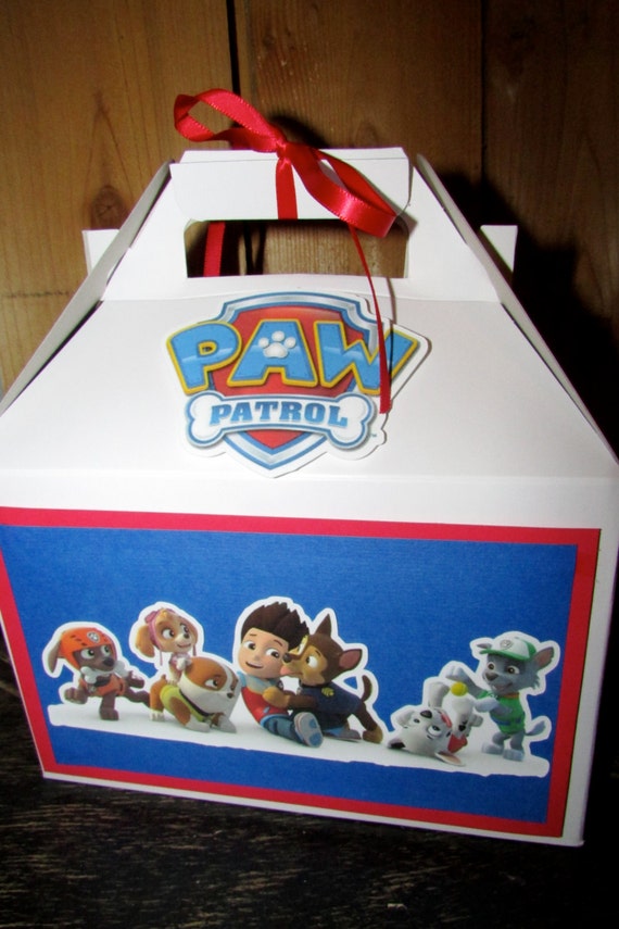 Paw Patrol Birthday Favor Box Gable Box Pup Party Dog Birthday