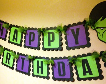 The Hulk Inspired Happy Birthday Banner
