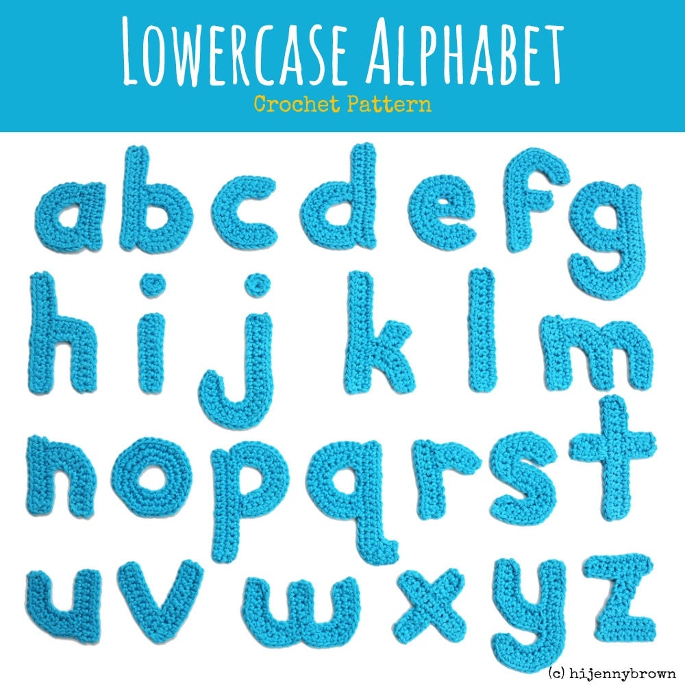 lowercase alphabet crochet motifs pattern pdf digitial