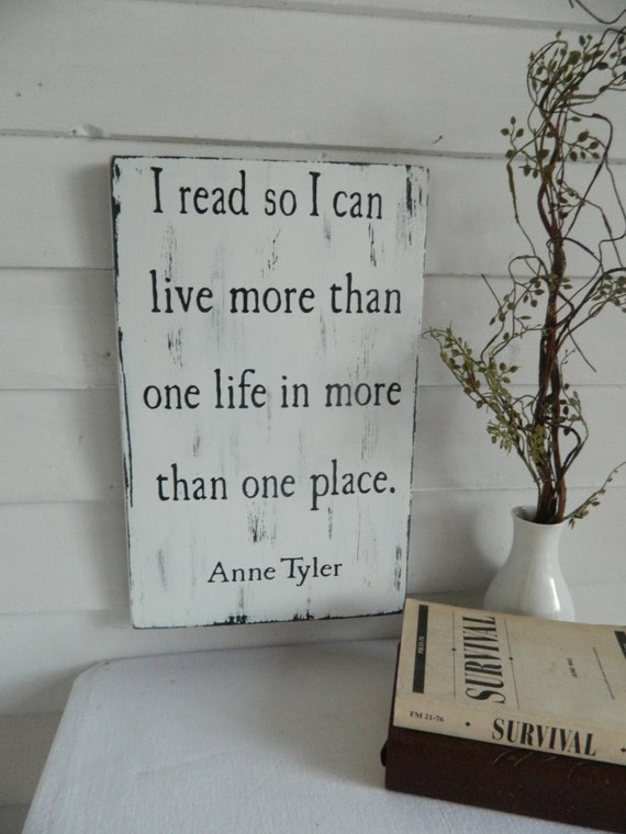 Items similar to Wooden sign quotes Anne Tyler quote I 