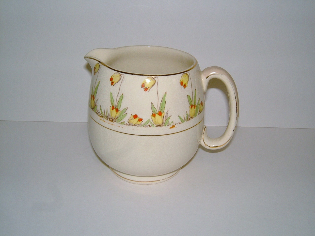 1930s Crownford Ford & Sons TULIP Pattern Art Deco Pitcher Vintage ...