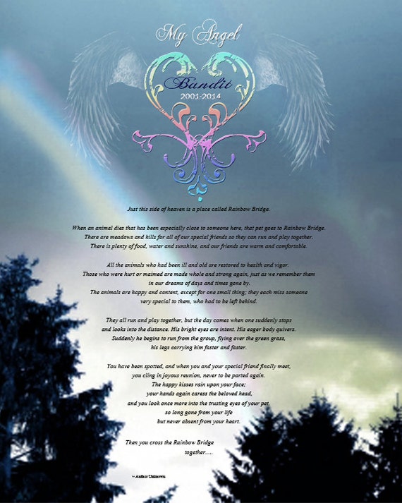 Rainbow Bridge Poem PERSONALIZED 8x10 Print Pet by AnimalFancy