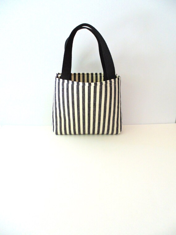 Black and White Striped Tote Bag