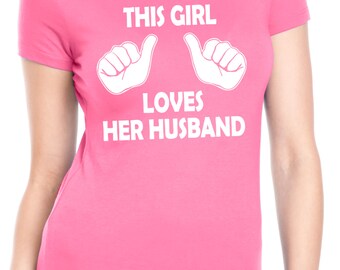 Items similar to This Girl Loves Her Husband Hooded Sweatshirt Hoodie ...
