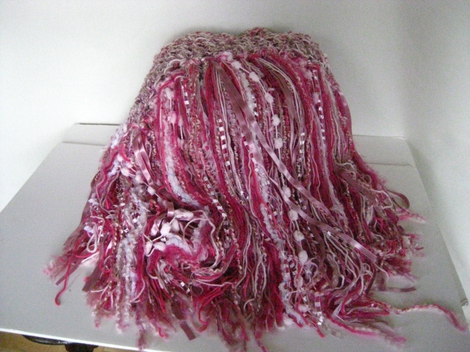 Fringe Blanket Phot Prop Baby blanket Knit Crochet by LocustTree