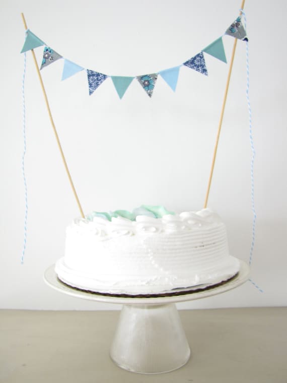 Cake Topper Fabric Cake Bunting Wedding by AthenaandEugenia