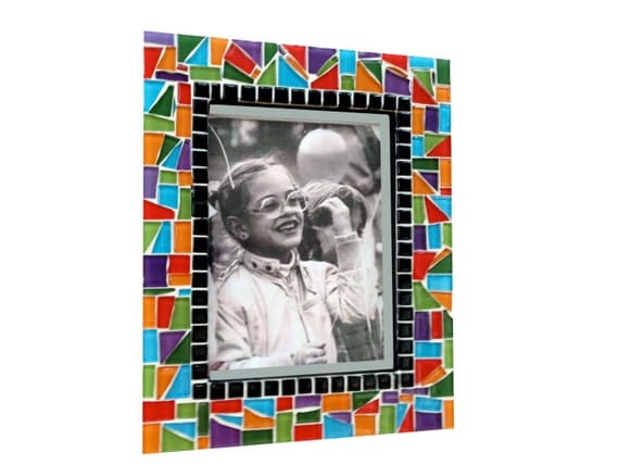 Fun Multicolored Mosaic Picture Frame by GreenStreetMosaics