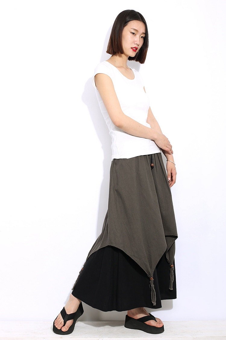 Linen skirt women skirt long skirt C315