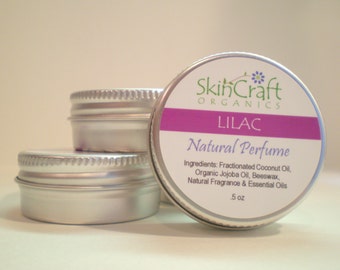 Natural Lilac Perfume - Solid Perfume - Natural Local Beeswax .5 oz Tin