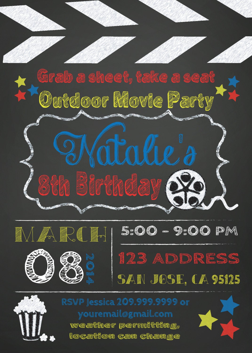 MOVIE PARTY outdoor movie invitation