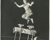 Ringling Barnum circus acrobats w table antique photo