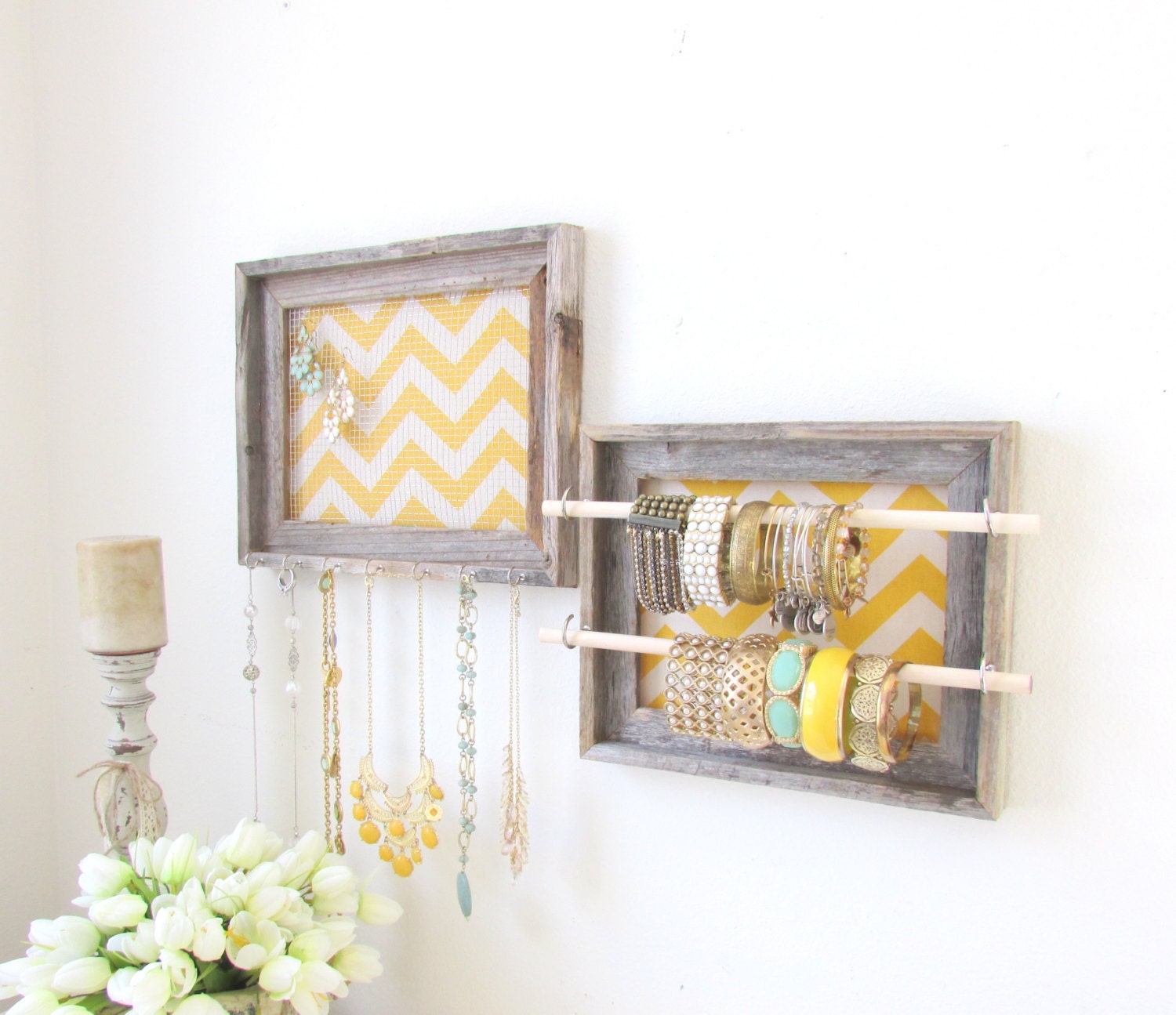 Jewelry Organizers Set of 2 Pick Your Chevron by TheHopeStack