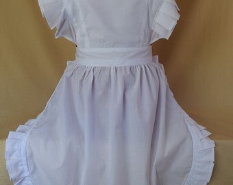 Retro Vintage Victorian Style Full Apron / Pinny - White (FC041V)