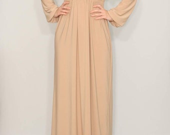 nude beige gown