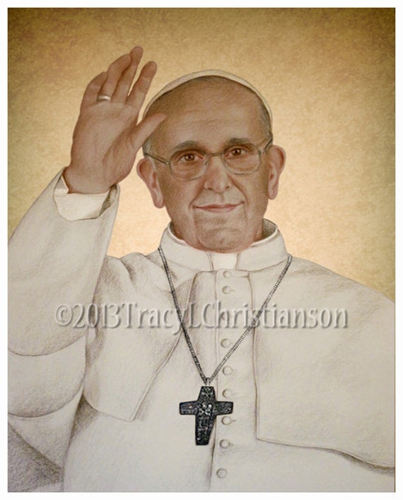Pope Francis Catholic Art Print Portrait Holy Father 4043