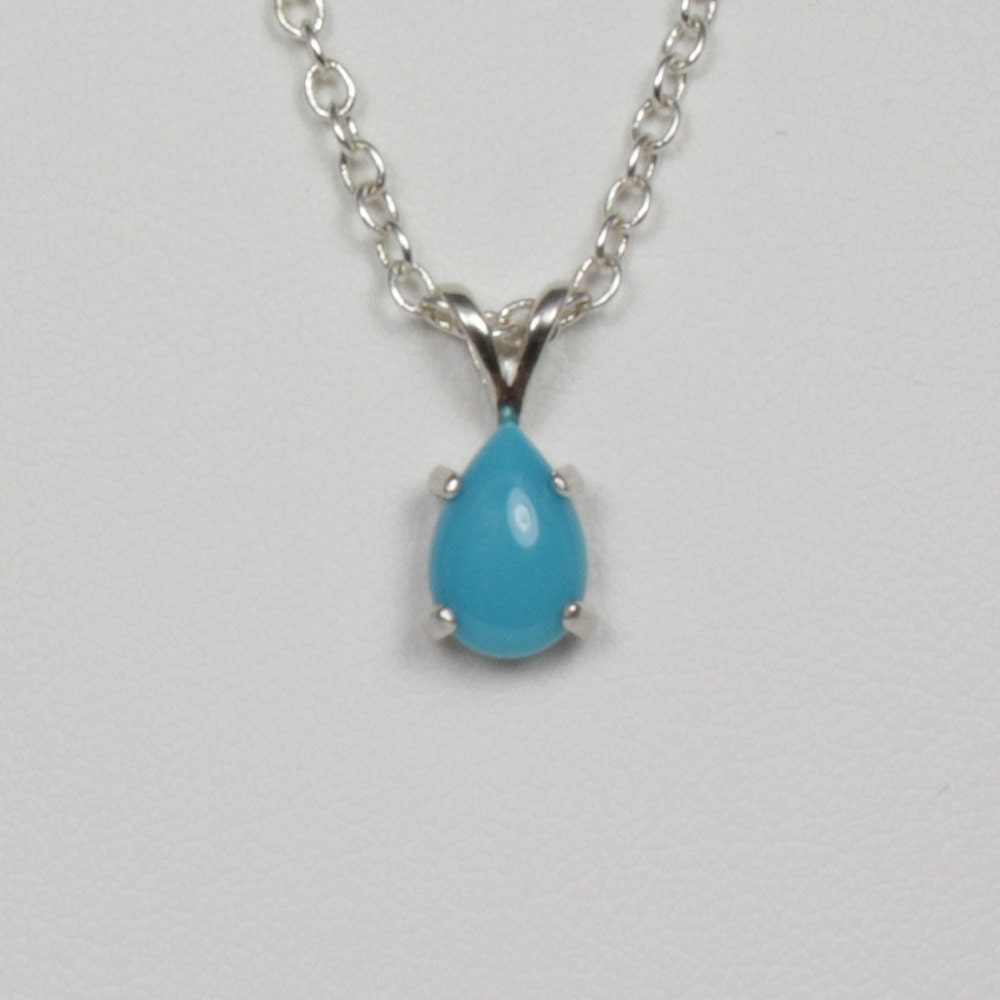 Genuine Sleeping Beauty Turquoise Pendant Necklace Sterling