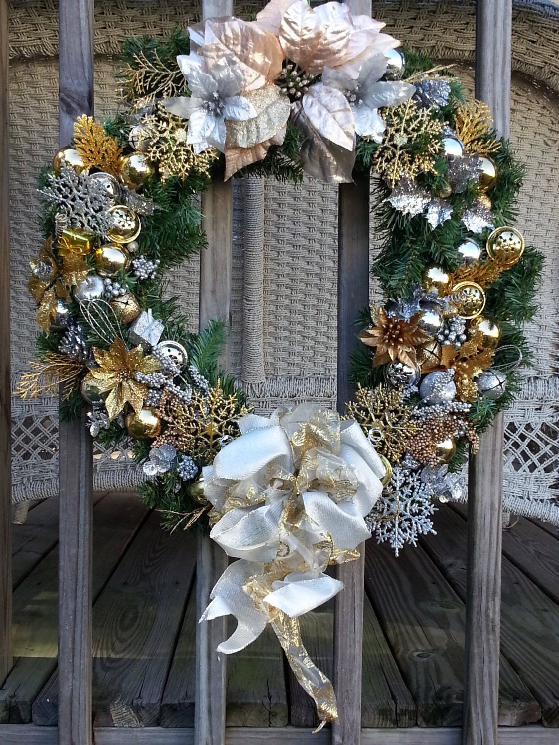 Silver and Gold Christmas Wreath