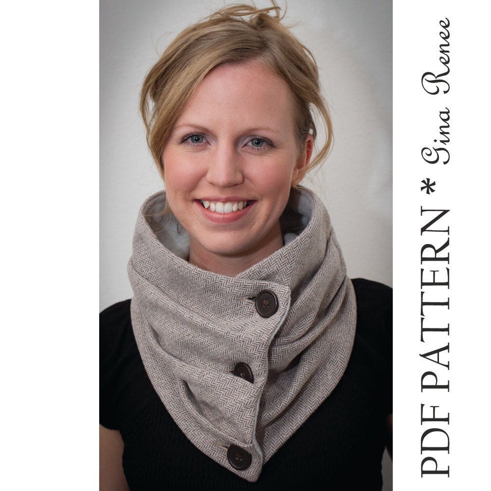 Infinity Scarf Sewing pattern. Scarf PDF sewing pattern.