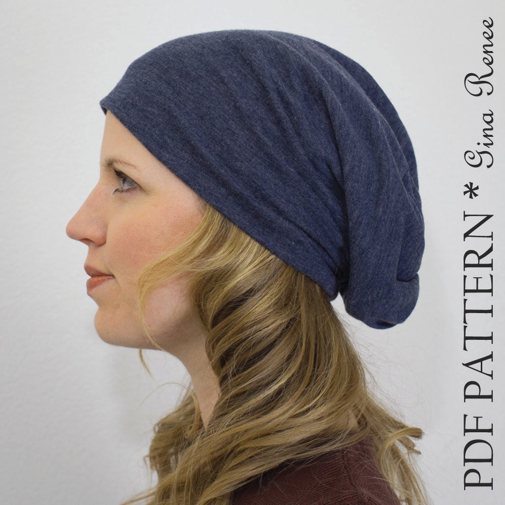 Womens by pattern Oversized beanie sewing hat Beanie  Pattern. Slouchy GinaReneeDesigns