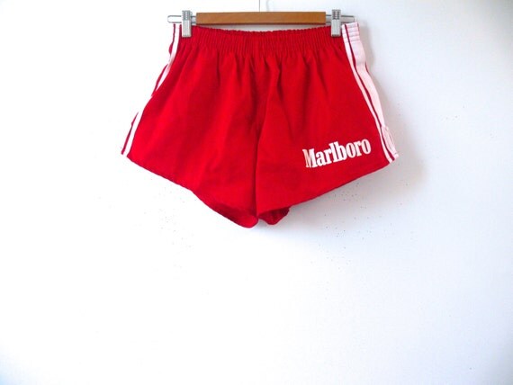 Vintage 80s 90s Red Marlboro High Waisted Athletic by BADUNICORN