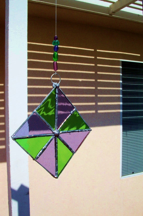 Wind Spinner Suncatcher Stained Glass with by DianeMarieArt