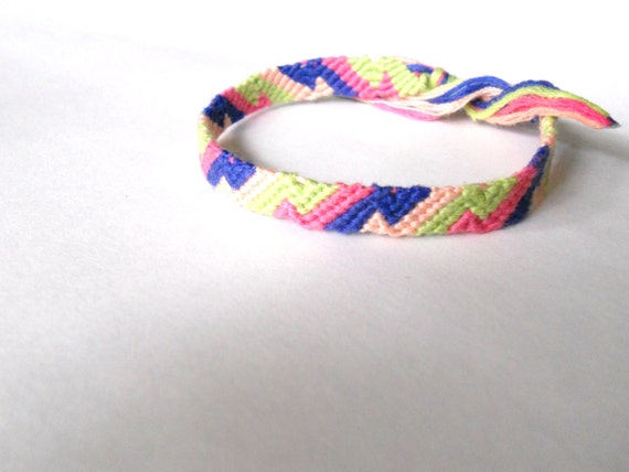Handmade Friendship Bracelet Colorful Zig Zag by LJKnotShop
