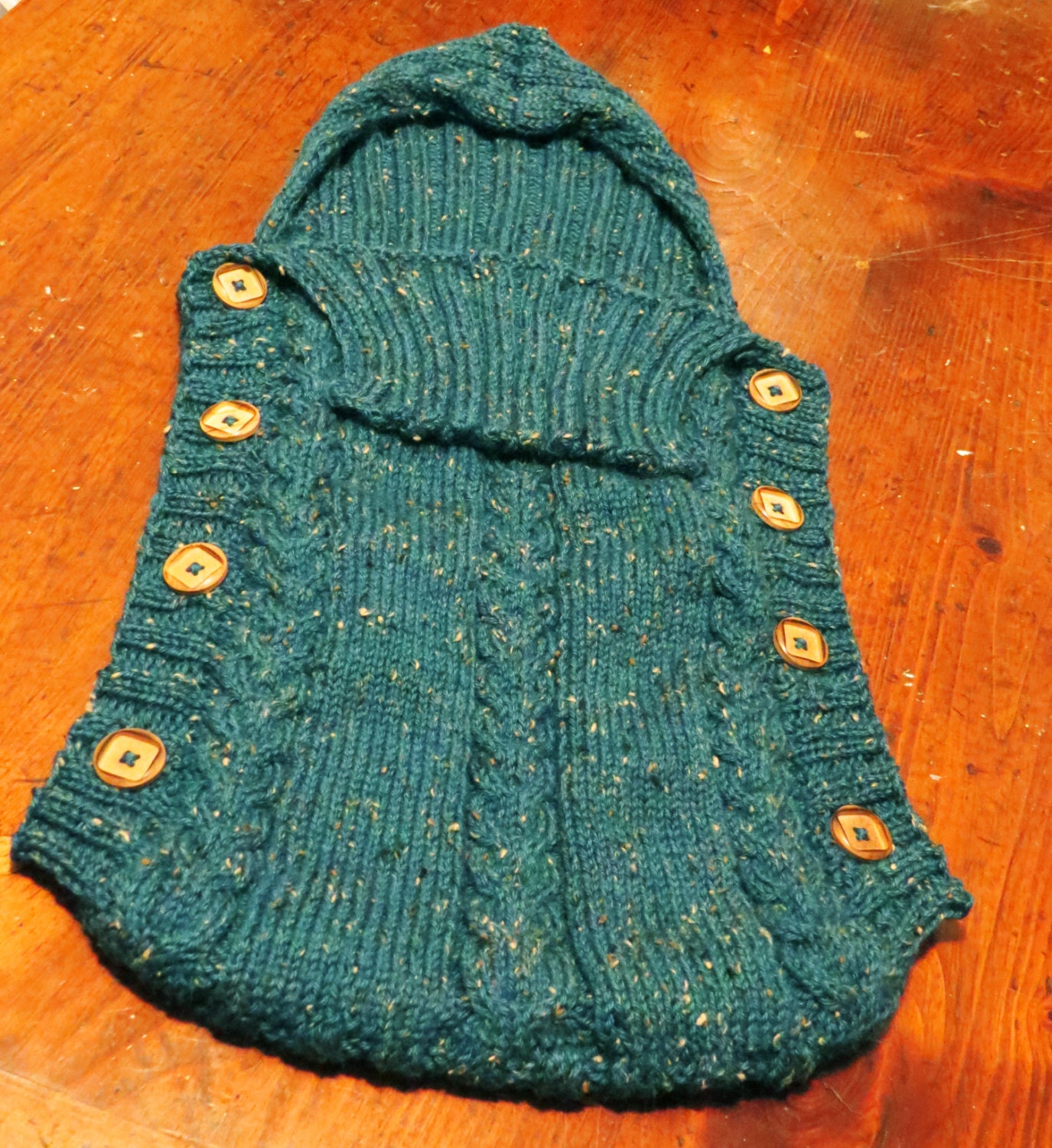 Baby Bunting/Swaddle with hood handknit with by