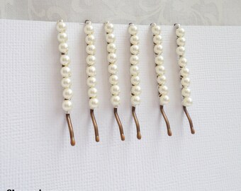 Swarovski Pearl Bridal Bobby Pins 6 Peice Swarovski Pearl Bridal Bobby Pins Bridesmaid Hair Accessories Bridesmaid Gift FREE US Shipping