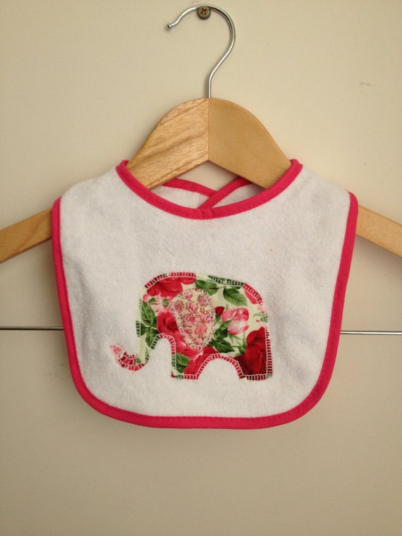 Items similar to Baby clothes girl elephant bib newborn to 1yo on Etsy