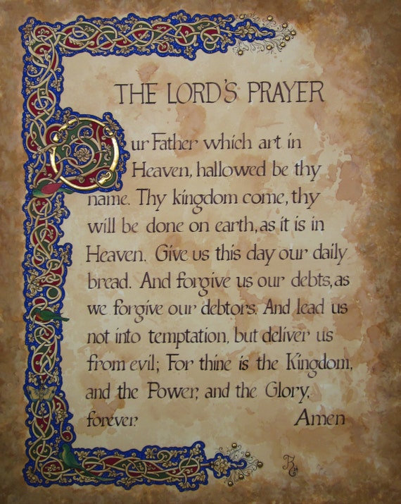 Items similar to The Lords Prayer Original Artwork on Etsy