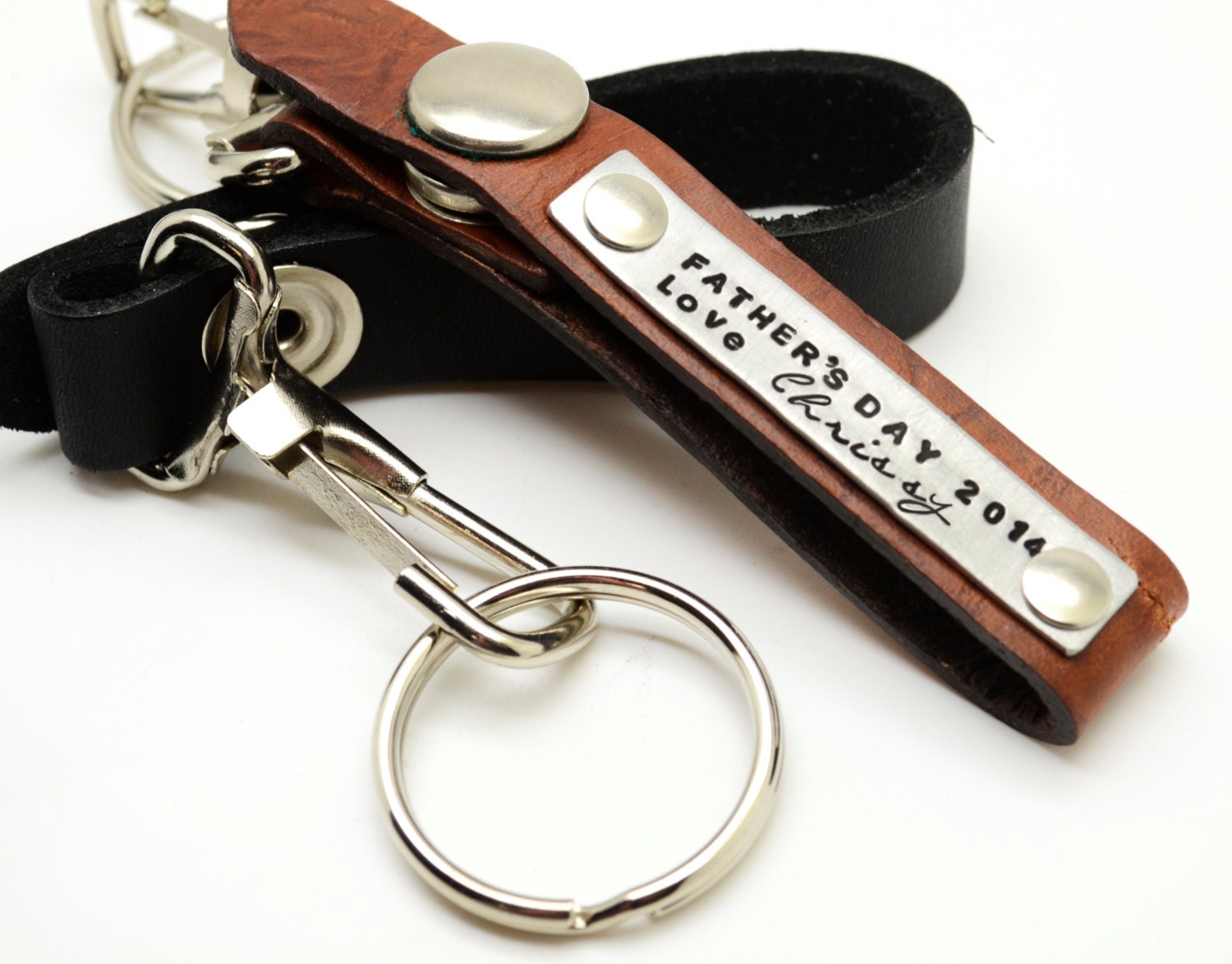 Personalized Leather Key Chain Men&#39;s Keychain Gift for