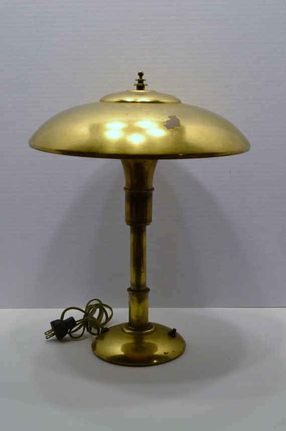 Vintage Flying Saucer Lamp Mid Century Table Lamp Brass Mad