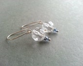 Clear Crystal Earrings; Light Blue Crystal; Crystal Drop Earring