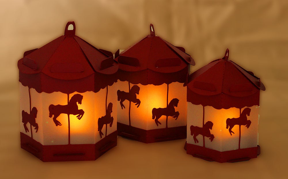 Download 3D SVG Pony carousel Lantern SVG digital file