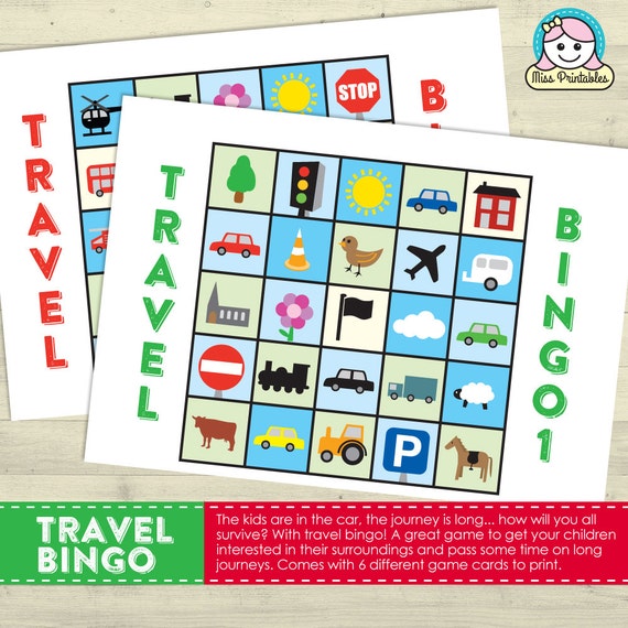 Travel bingo - printable game for long car journeys