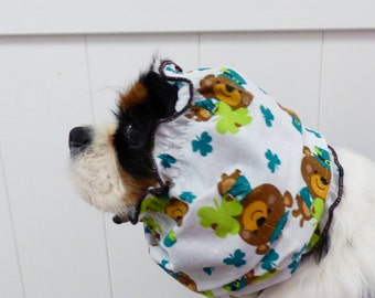 St. Patrick's Day Bear dog snood/ dog snood/ dog hat/ dog accessories/ ear coverings