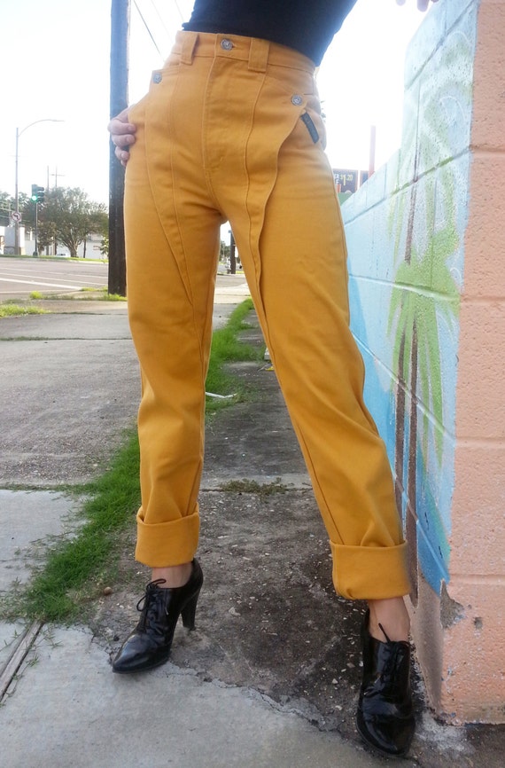 yellow mustard jeans