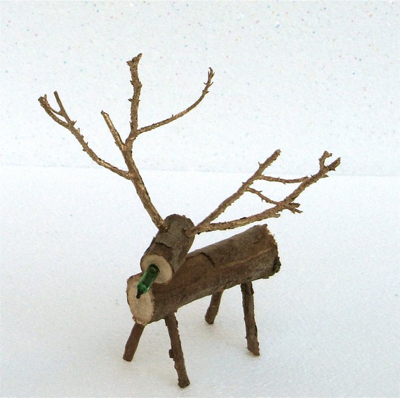 Rustic Small Wooden Reindeer // Christmas Decor Holiday Gift